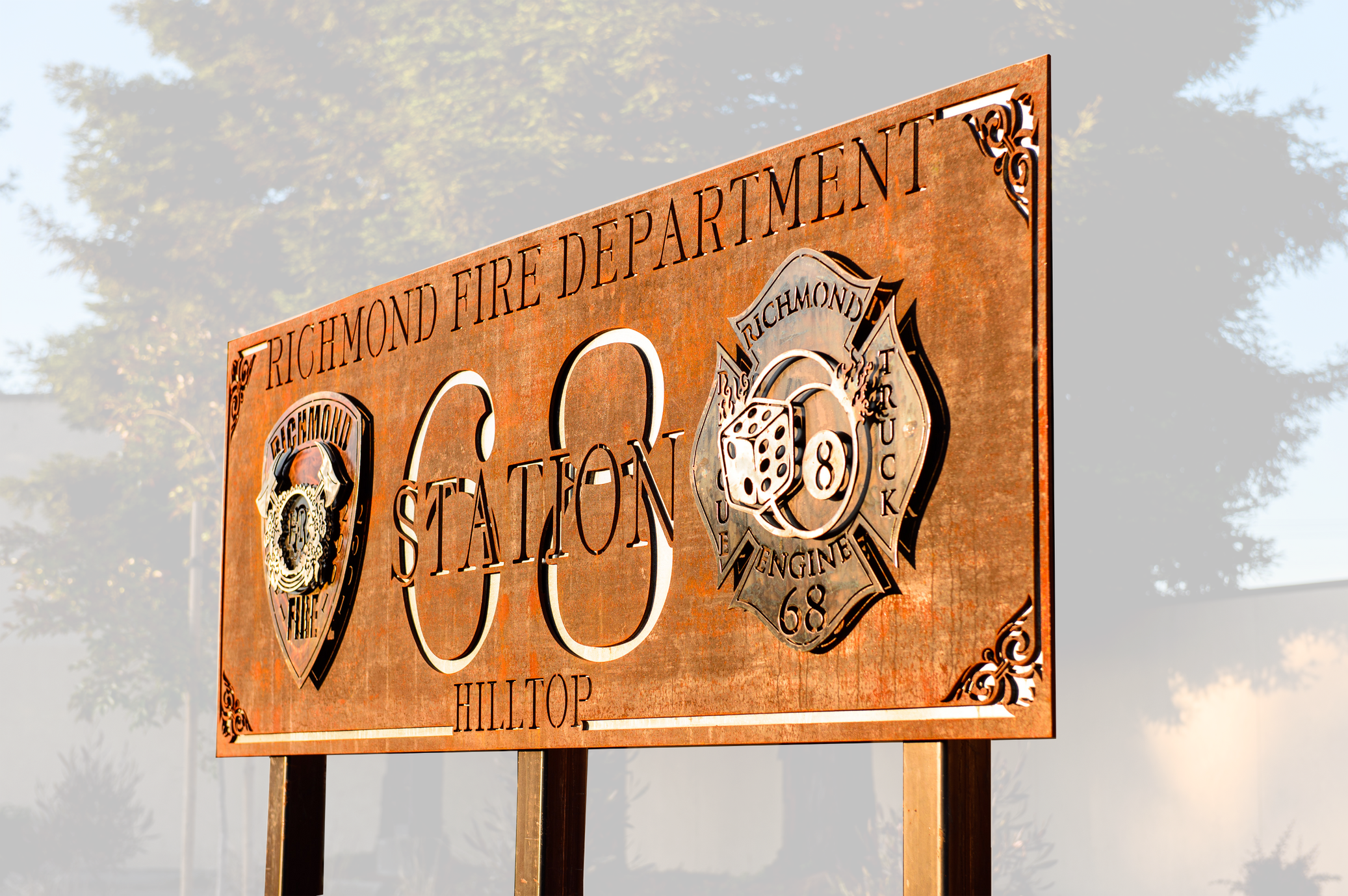 8'x4'Corten - Stainless steel backing